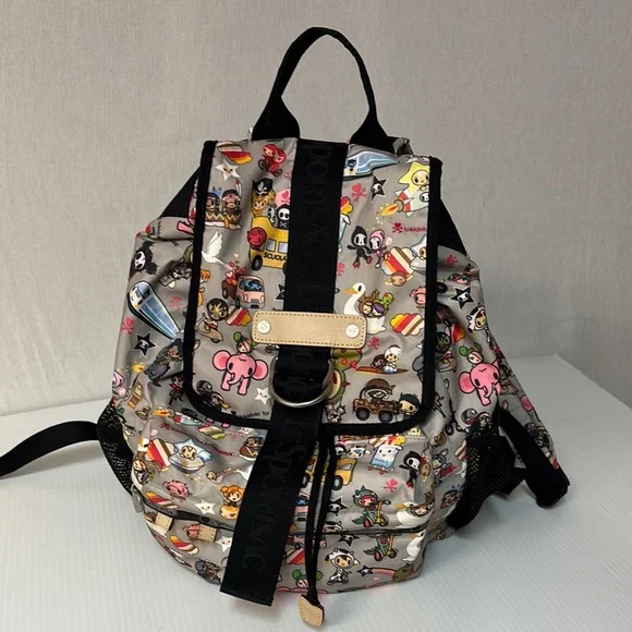 LeSportsac Tokidoki Collaboration Rucksack Colorful Character Print Backpack - Picture 2 of 16